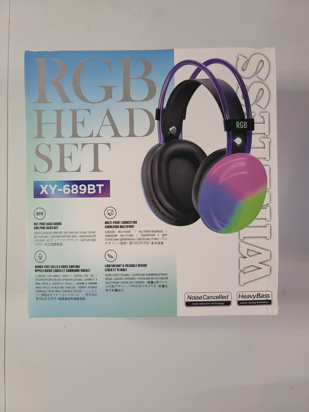Gianni Bini Over-Ear RGB Headphones in Purple with Multicolor Ear Cups